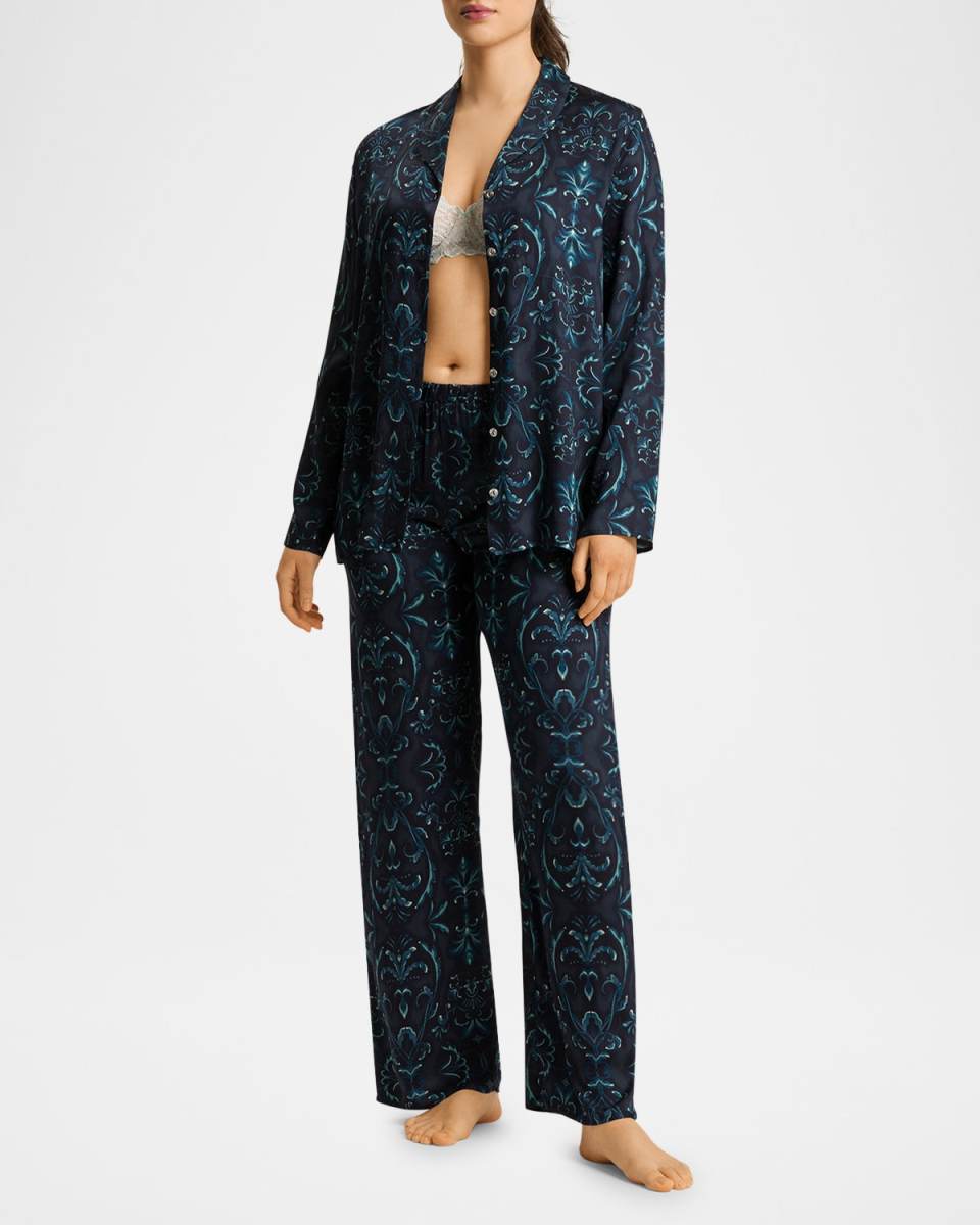 Marlene Baroque-Print Viscose Pajama Set